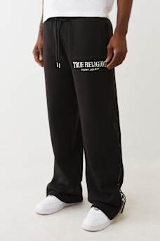 PANTALON EN MOLLETON AMPLE &Agrave; FERMETURES &Eacute;CLAIR