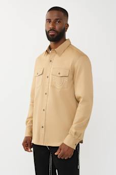 ARCHED LOGO COTTON TWILL SHIRT, image 3