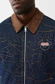 ALLOVER EMBROIDERED STITCH OVERSIZED DENIM JACKET, image 2