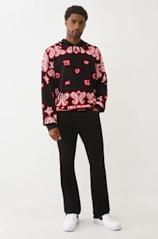 KNITTED BANDANA PRINT HOODIE, image 6