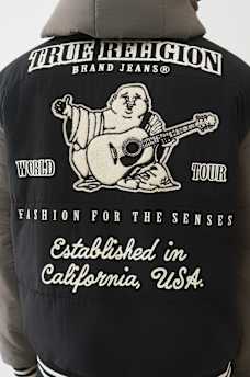 HOODED PUFFER VARSITY JACKET, image 5