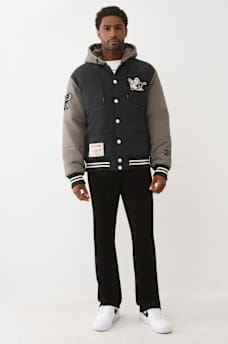HOODED PUFFER VARSITY JACKET, image 6