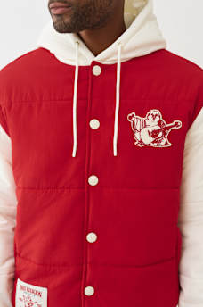 HOODED PUFFER VARSITY JACKET, image 3
