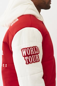 HOODED PUFFER VARSITY JACKET, image 4