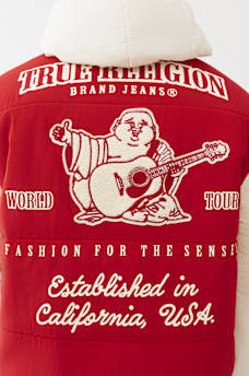 HOODED PUFFER VARSITY JACKET, image 6