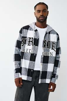 HOODED FLANNEL SHIRT, image 1