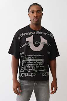 WORLD TOUR SCRIPT BOXY TEE, image 1