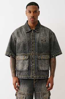 OVERSIZED BIG T ZIP-UP WORKWEAR SHIRT, image 2