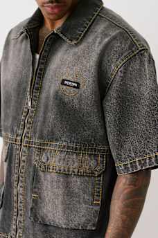 OVERSIZED BIG T ZIP-UP WORKWEAR SHIRT, image 4