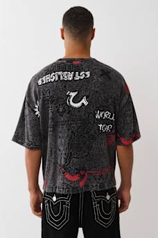 BOXY KNIT GRAFFITI GRAPHIC TOP, image 2