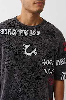BOXY KNIT GRAFFITI GRAPHIC TOP, image 4