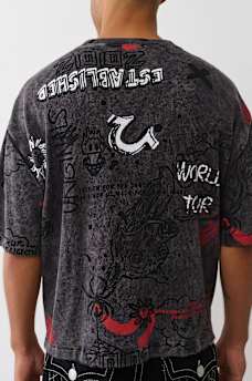 BOXY KNIT GRAFFITI GRAPHIC TOP, image 5