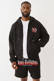 MULTI LOGO PRINT ZIP HOODIE, image 2