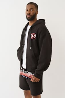 MULTI LOGO PRINT ZIP HOODIE, image 3
