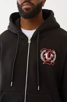 MULTI LOGO PRINT ZIP HOODIE, image 4