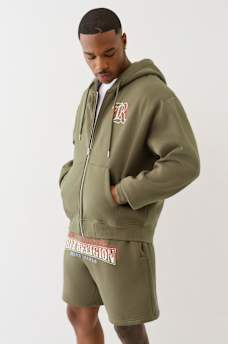 MULTI LOGO PRINT ZIP HOODIE, image 3
