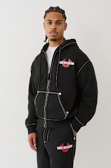 CINCHED BIG T ZIP HOODIE, image 2