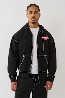 CINCHED BIG T ZIP HOODIE, image 3