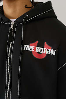 CINCHED BIG T ZIP HOODIE, image 4