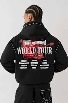CINCHED BIG T ZIP HOODIE, image 1