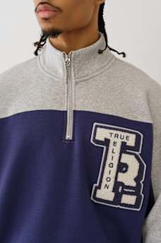 COLOR BLOCKED QUARTER ZIP PULLOVER, image 2