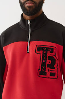 COLOR BLOCKED QUARTER ZIP PULLOVER, image 2