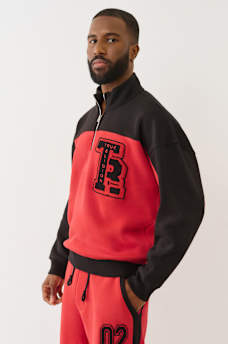 COLOR BLOCKED QUARTER ZIP PULLOVER, image 3