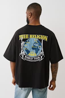 HEAVYWEIGHT DENIM GLOBE TEE, image 1