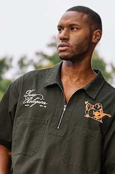 DOUBLE POCKET ZIP UP CAMP SHIRT, image 2