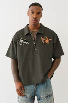 DOUBLE POCKET ZIP UP CAMP SHIRT, image 3