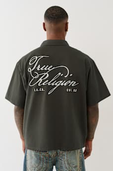 DOUBLE POCKET ZIP UP CAMP SHIRT, image 4