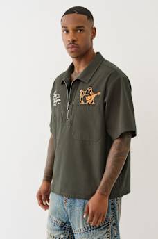 DOUBLE POCKET ZIP UP CAMP SHIRT, image 5