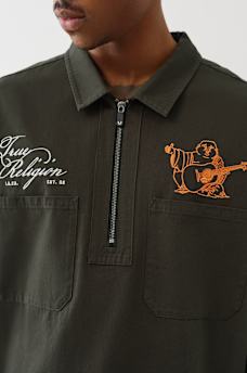 DOUBLE POCKET ZIP UP CAMP SHIRT, image 6