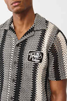 PATCH CROCHET CAMP COLLAR SHIRT, image 2