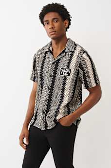 PATCH CROCHET CAMP COLLAR SHIRT, image 3