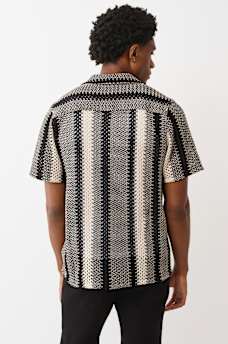 PATCH CROCHET CAMP COLLAR SHIRT, image 4