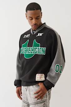  FLEECE LOGO  VARSITY SWEATER, image 1