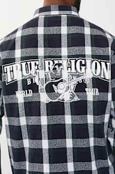 ARCHED LOGO PLAID FLANNEL SHIRT, image 5