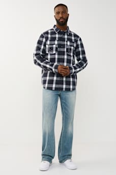 ARCHED LOGO PLAID FLANNEL SHIRT, image 6