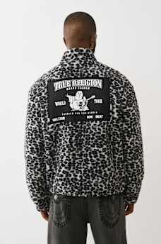 LEOPARD MOCKNECK SHERPA JACKET, image 2