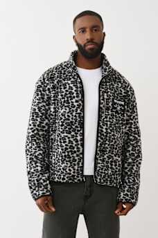 LEOPARD MOCKNECK SHERPA JACKET, image 7