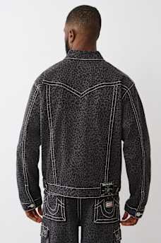 JIMMY OVERSIZED LEOPARD BIG T DENIM JACKET, image 2