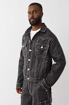 JIMMY OVERSIZED LEOPARD BIG T DENIM JACKET, image 3