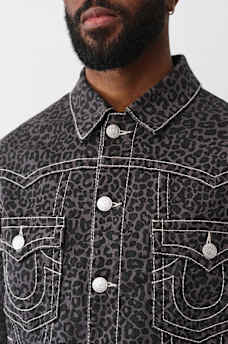 JIMMY OVERSIZED LEOPARD BIG T DENIM JACKET, image 4