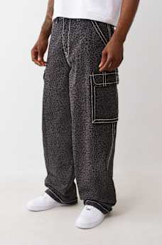 PANTALONES CARPINTEROS HOLGADOS BIG T DE LEOPARDO, image 1