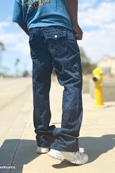 BILLY PRINTED STACKED BOOTCUT JEAN, image 2