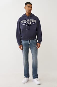  RICKY PRINTED FLEECE  SUPER T STRAIGHT JEAN 34", image 6