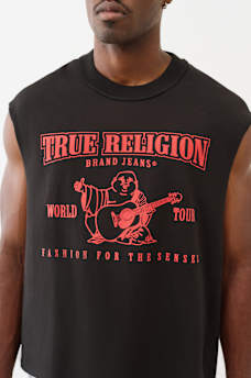 WORLD TOUR SLEEVELESS CUT OFF TEE, image 1