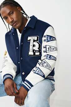 CHAQUETA UNIVERSITARIA DE LANA CON UN ESCUDO, image 4