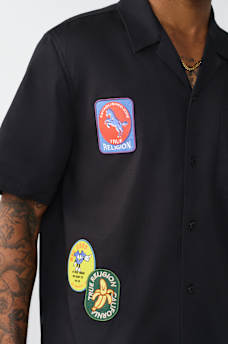 CAMISA BORDADA DE SARGA CON CUELLO DE CAMPANA, image 5